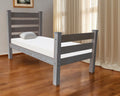 Gray Solid Wood Twin Bed Frame