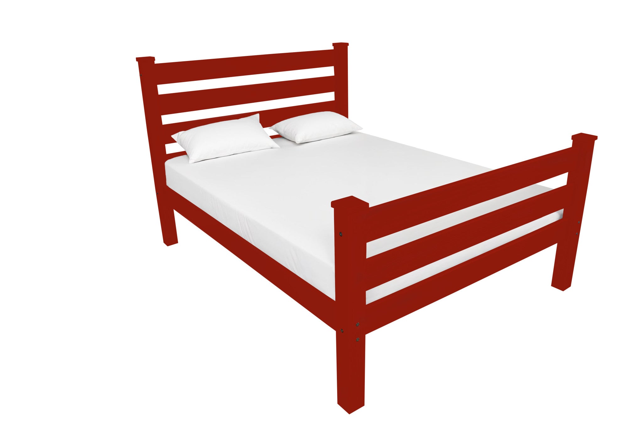 Red Solid Wood Twin Bed Frame