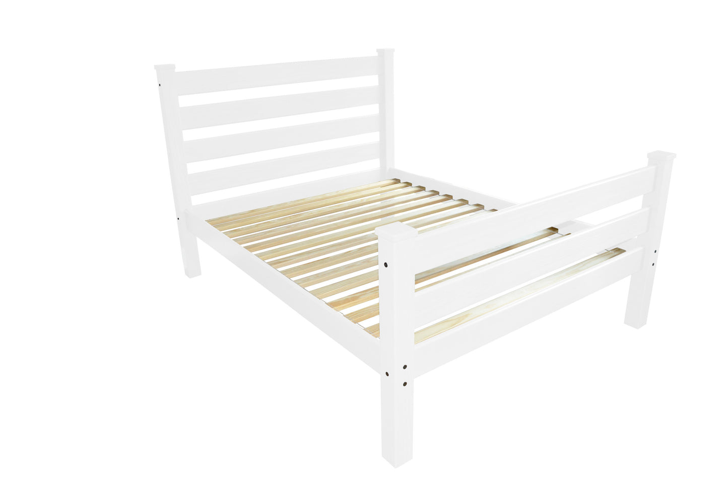 White Solid Wood Twin Bed Frame