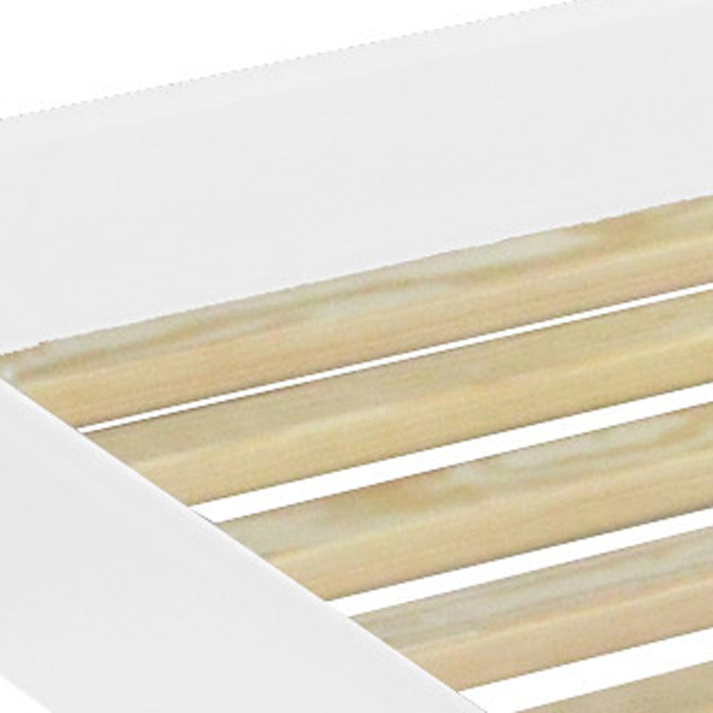 White Solid Wood Twin Bed Frame