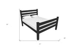 Black Solid Wood Full Bed Frame