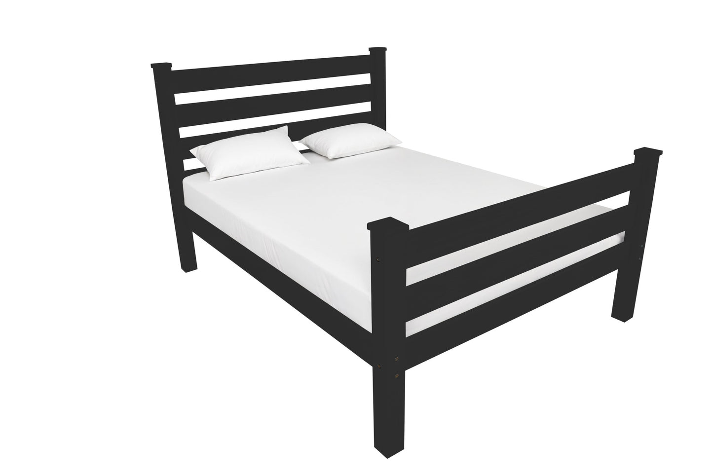 Black Solid Wood Full Bed Frame