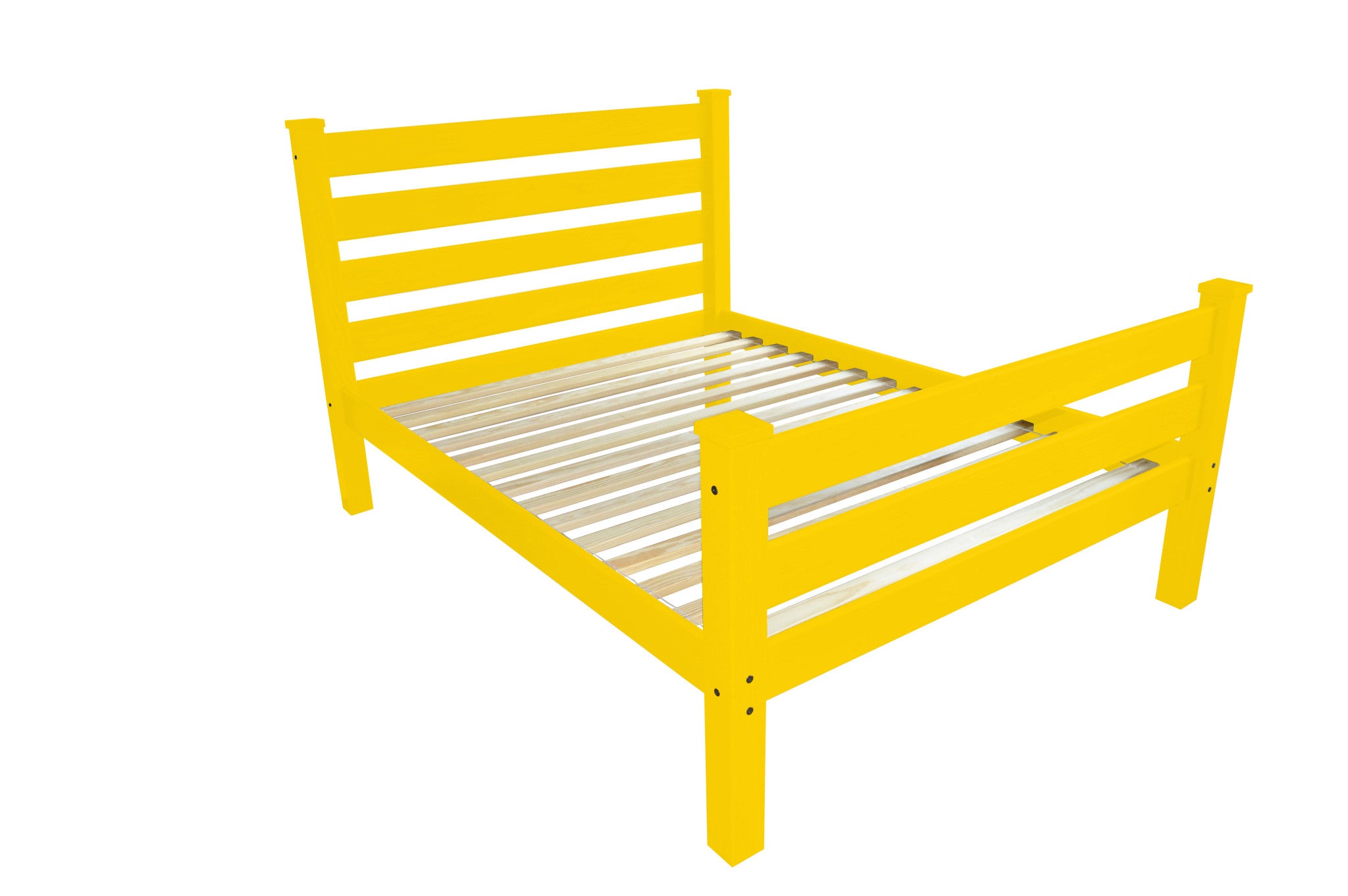 Canary Yellow Solid Wood Full Bed Frame