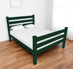 Dark Green Solid Wood Full Bed Frame