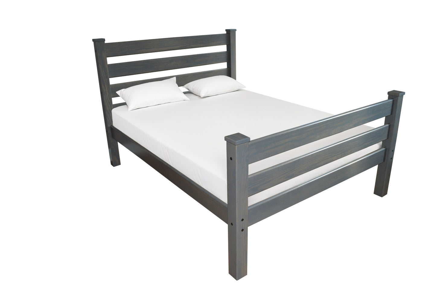 Gray Solid Wood Full Bed Frame