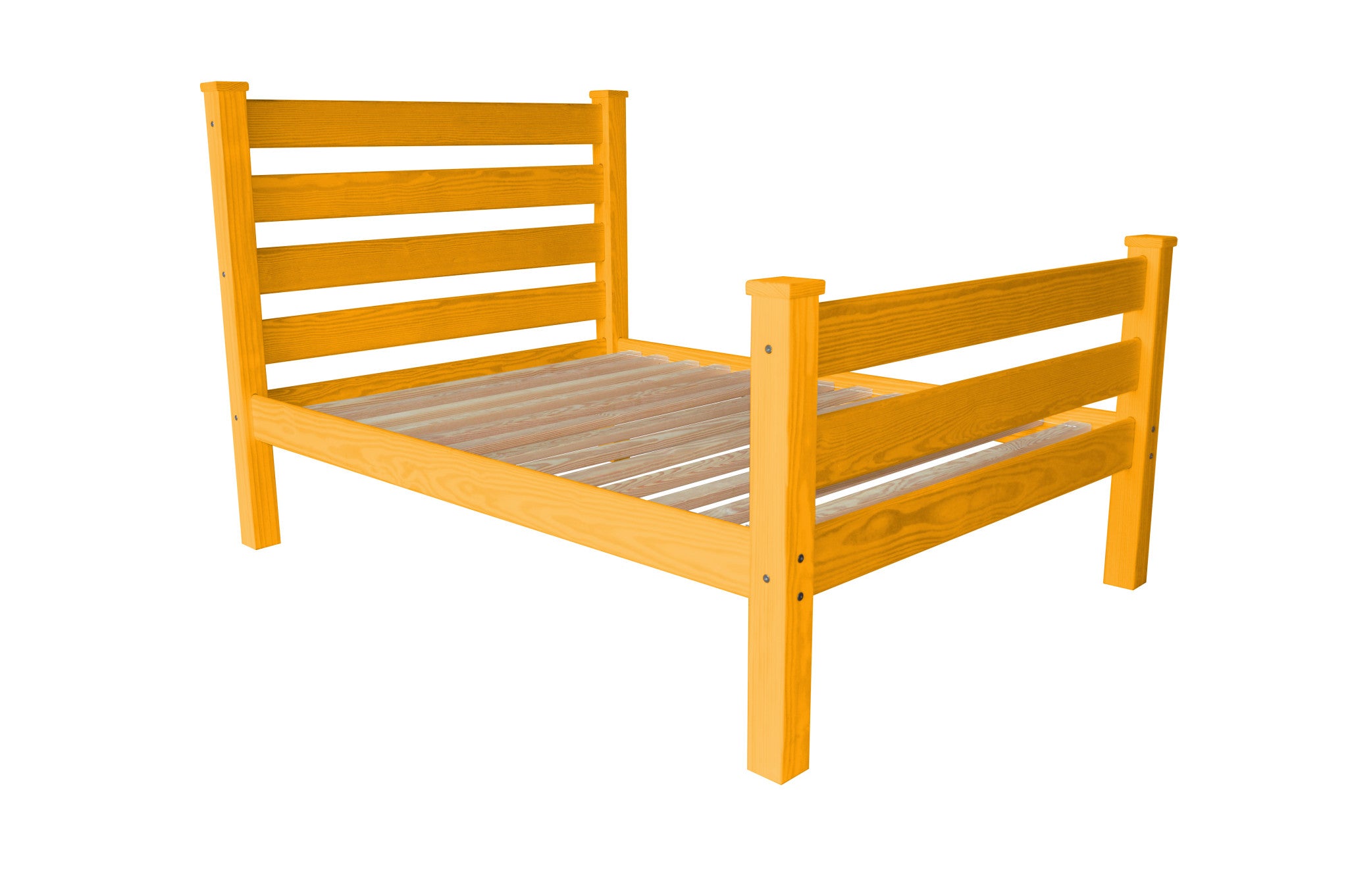 Orange Solid Wood Full Bed Frame