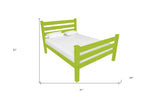Lime Green Solid Wood Full Bed Frame