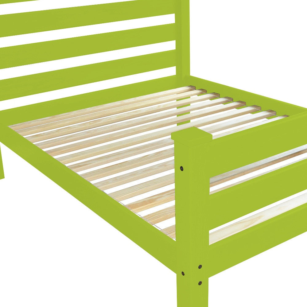 Lime Green Solid Wood Full Bed Frame