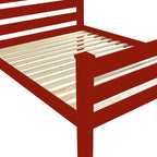 Red Solid Wood Full Bed Frame