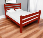 Red Solid Wood Full Bed Frame