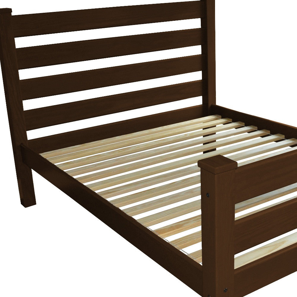 Brown Solid Wood Queen Bed Frame