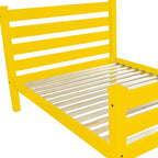 Yellow Solid Wood Queen Bed Frame