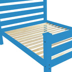 Caribbean Blue Solid Wood Queen Bed Frame