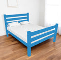 Caribbean Blue Solid Wood Queen Bed Frame