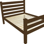 Coffee Solid Wood Queen Bed Frame