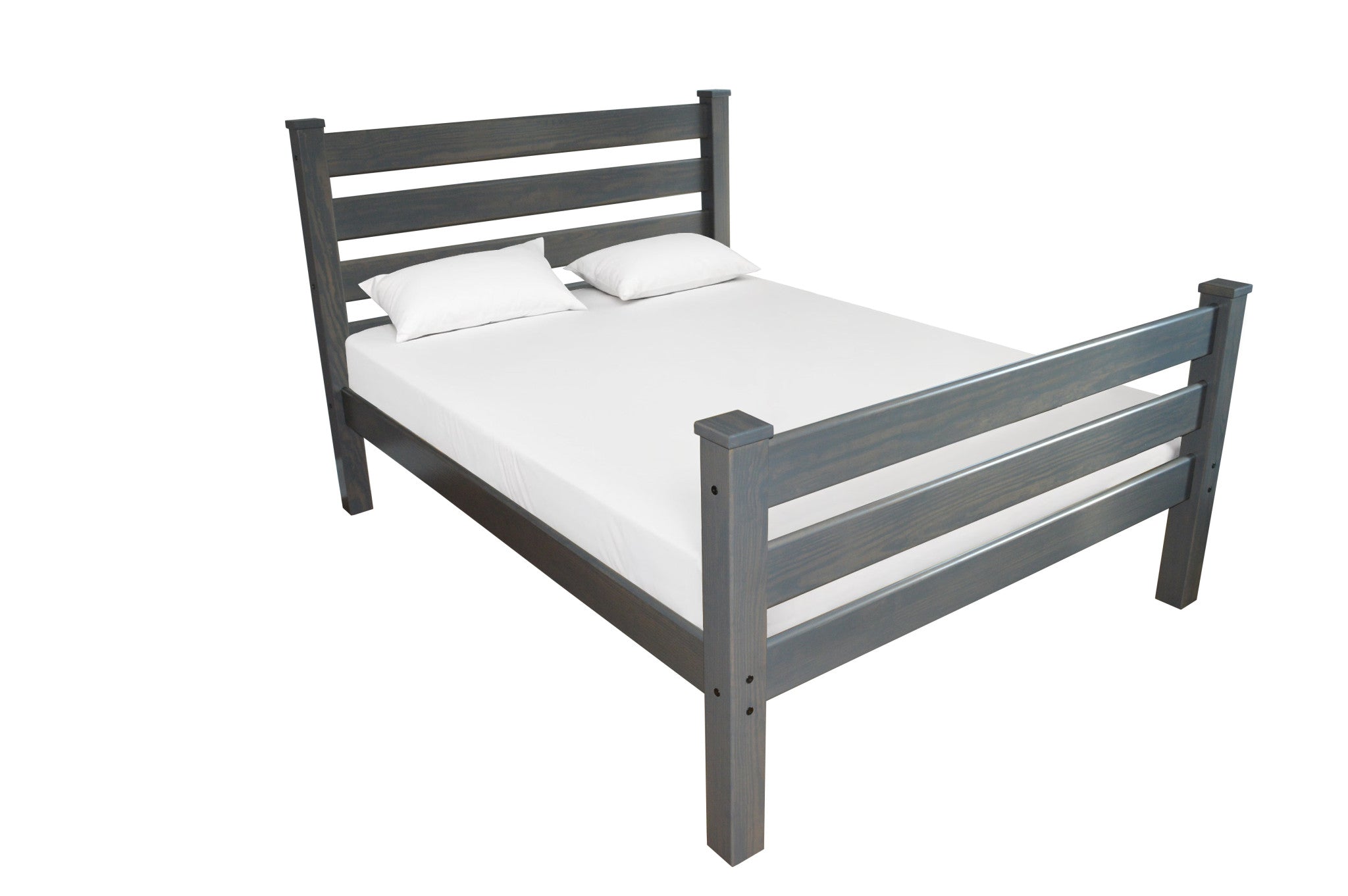 Gray Solid Wood Queen Bed Frame