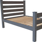 Gray Solid Wood Queen Bed Frame