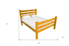 Orange Solid Wood Queen Bed Frame