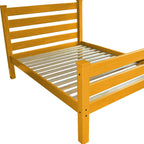 Orange Solid Wood Queen Bed Frame