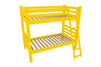 Yellow Twin Traditional Solid Wood Bunk Bed