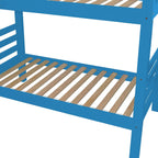 Blue Twin Traditional Solid Wood Bunk Bed