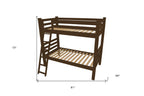 Brown Twin Traditional Solid Wood Bunk Bed