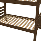 Brown Twin Traditional Solid Wood Bunk Bed