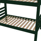 Green Twin Traditional Solid Wood Bunk Bed