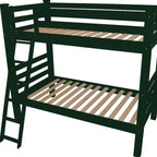 Green Twin Traditional Solid Wood Bunk Bed
