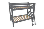 Gray Twin Traditional Solid Wood Bunk Bed