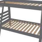 Gray Twin Traditional Solid Wood Bunk Bed
