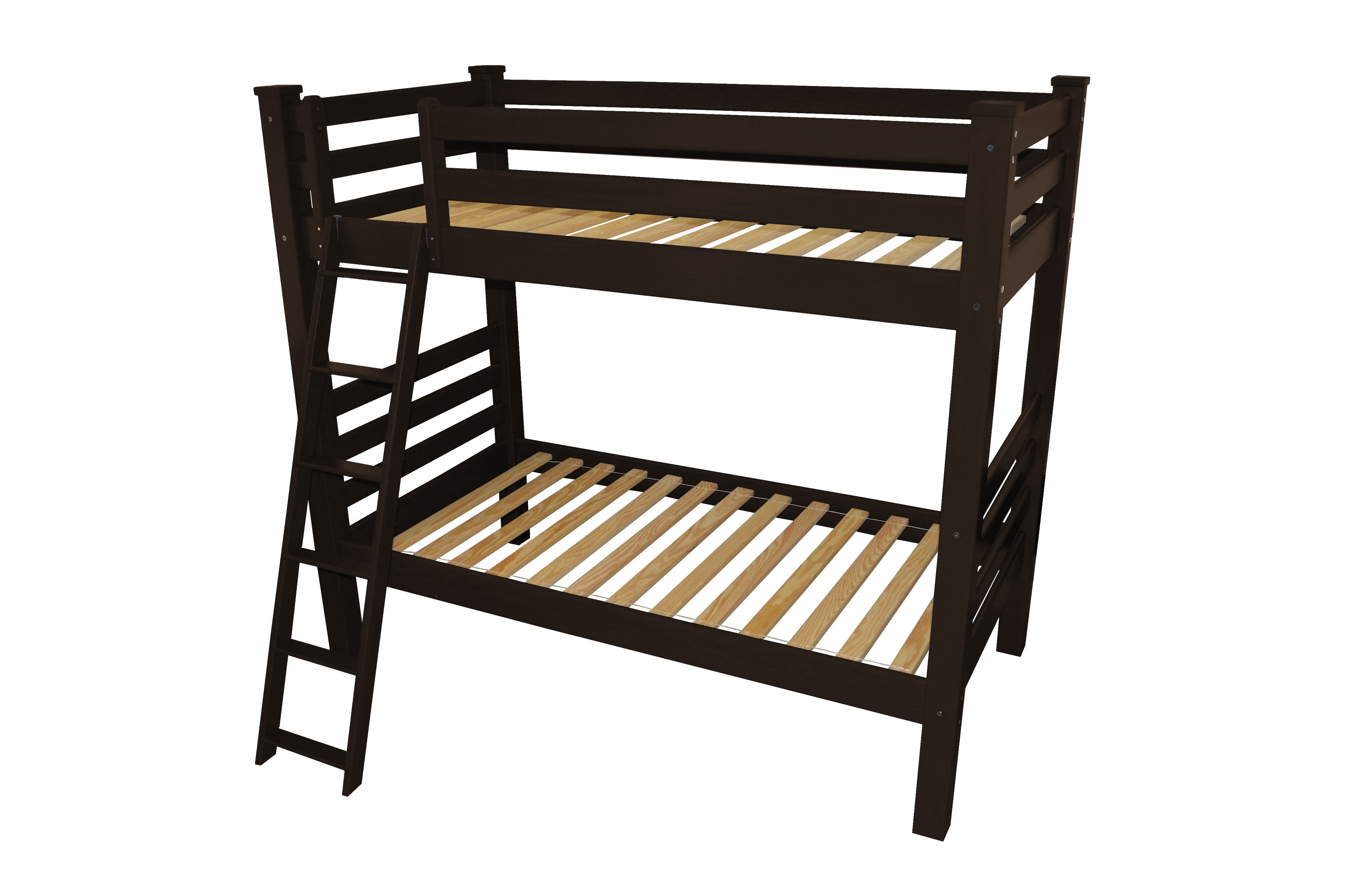 Brown Twin Over Twin Solid Wood Bunk Bed