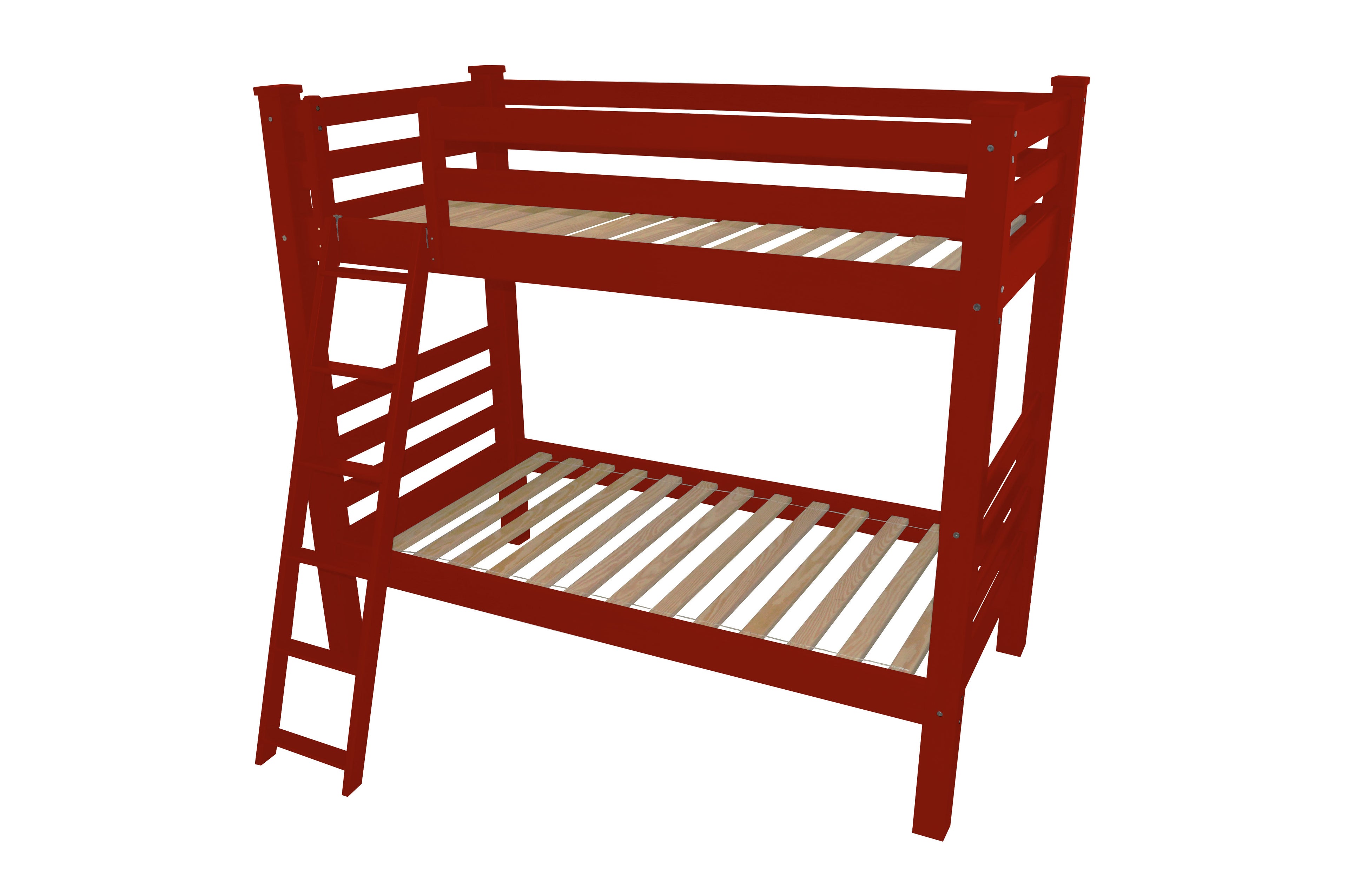 Red Twin Traditional Solid Wood Bunk Bed