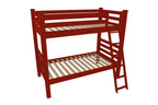 Red Twin Traditional Solid Wood Bunk Bed