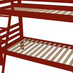 Red Twin Traditional Solid Wood Bunk Bed