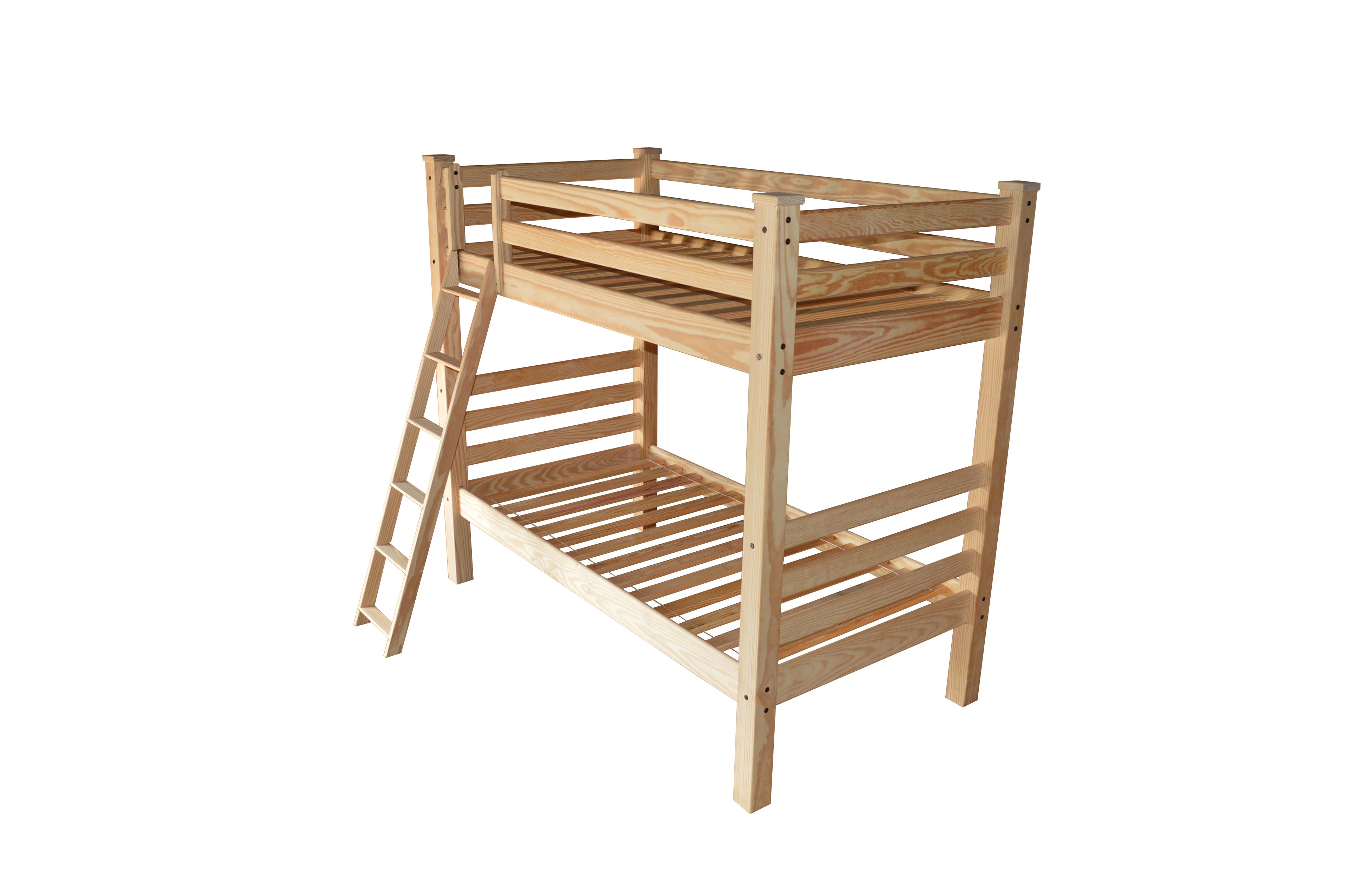 Natural Twin Over Twin Solid Wood Bunk Bed