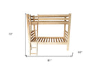 Natural Twin Over Twin Solid Wood Bunk Bed
