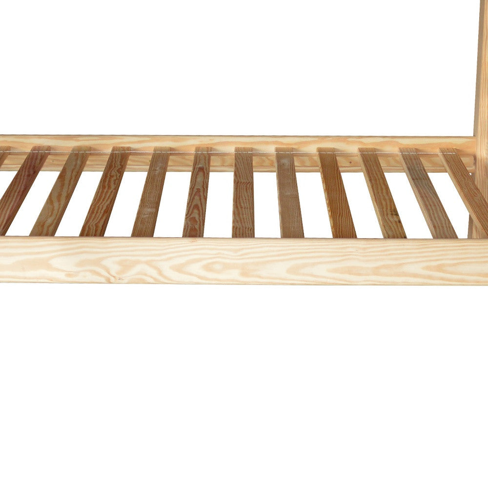 Natural Twin Over Twin Solid Wood Bunk Bed