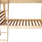Natural Twin Over Twin Solid Wood Bunk Bed