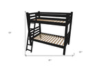 Black Full Over Full Solid Wood Bunk Bed