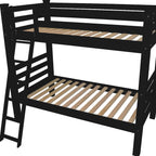 Black Full Over Full Solid Wood Bunk Bed