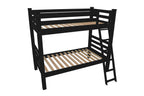 Black Full Over Full Solid Wood Bunk Bed