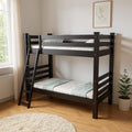 Black Full Over Full Solid Wood Bunk Bed