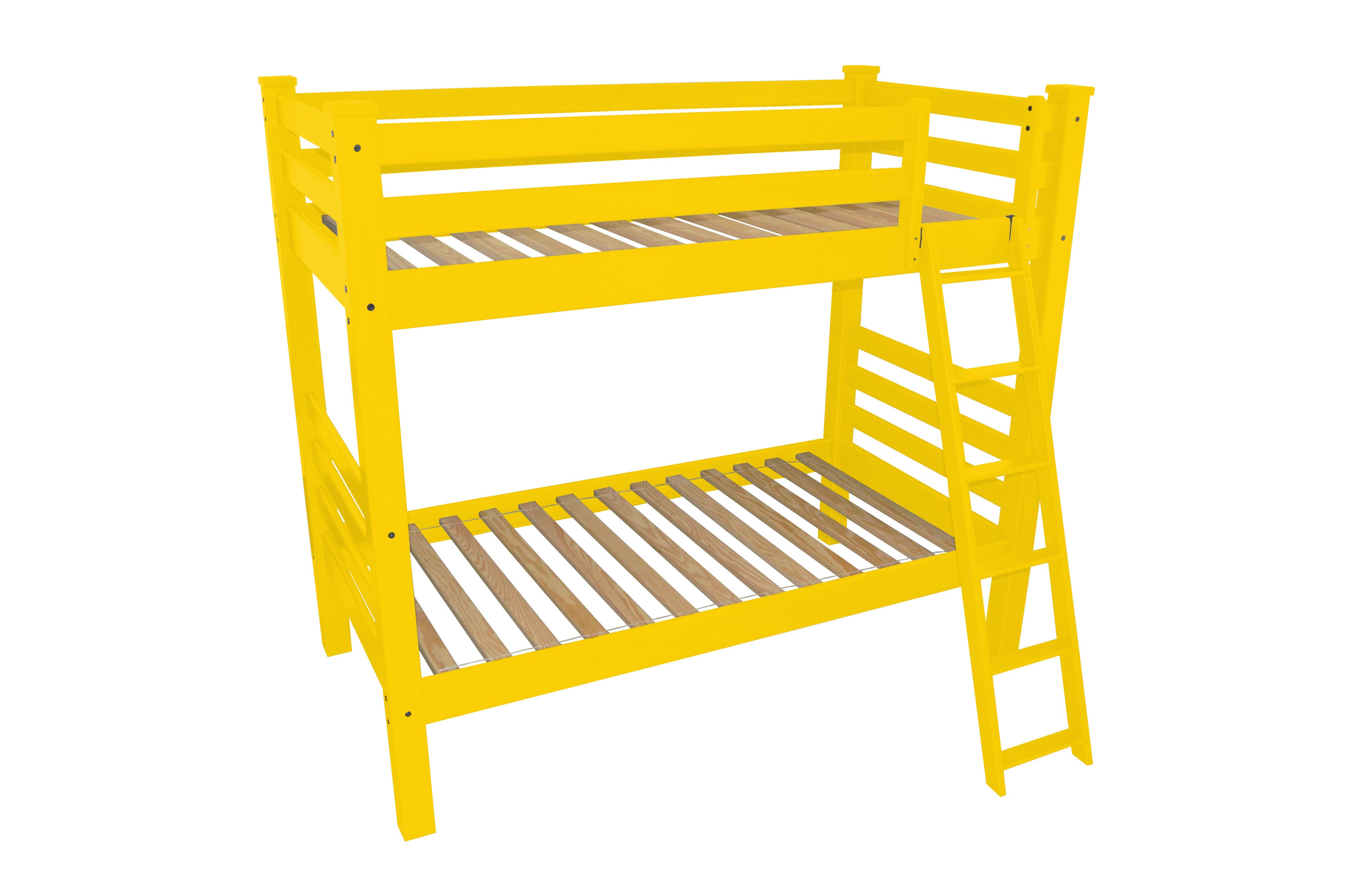 Yellow Full Traditional Solid Wood Bunk Bed