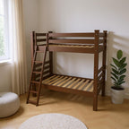 Brown Full Traditional Solid Wood Bunk Bed