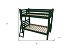 Green Full Traditional Solid Wood Bunk Bed