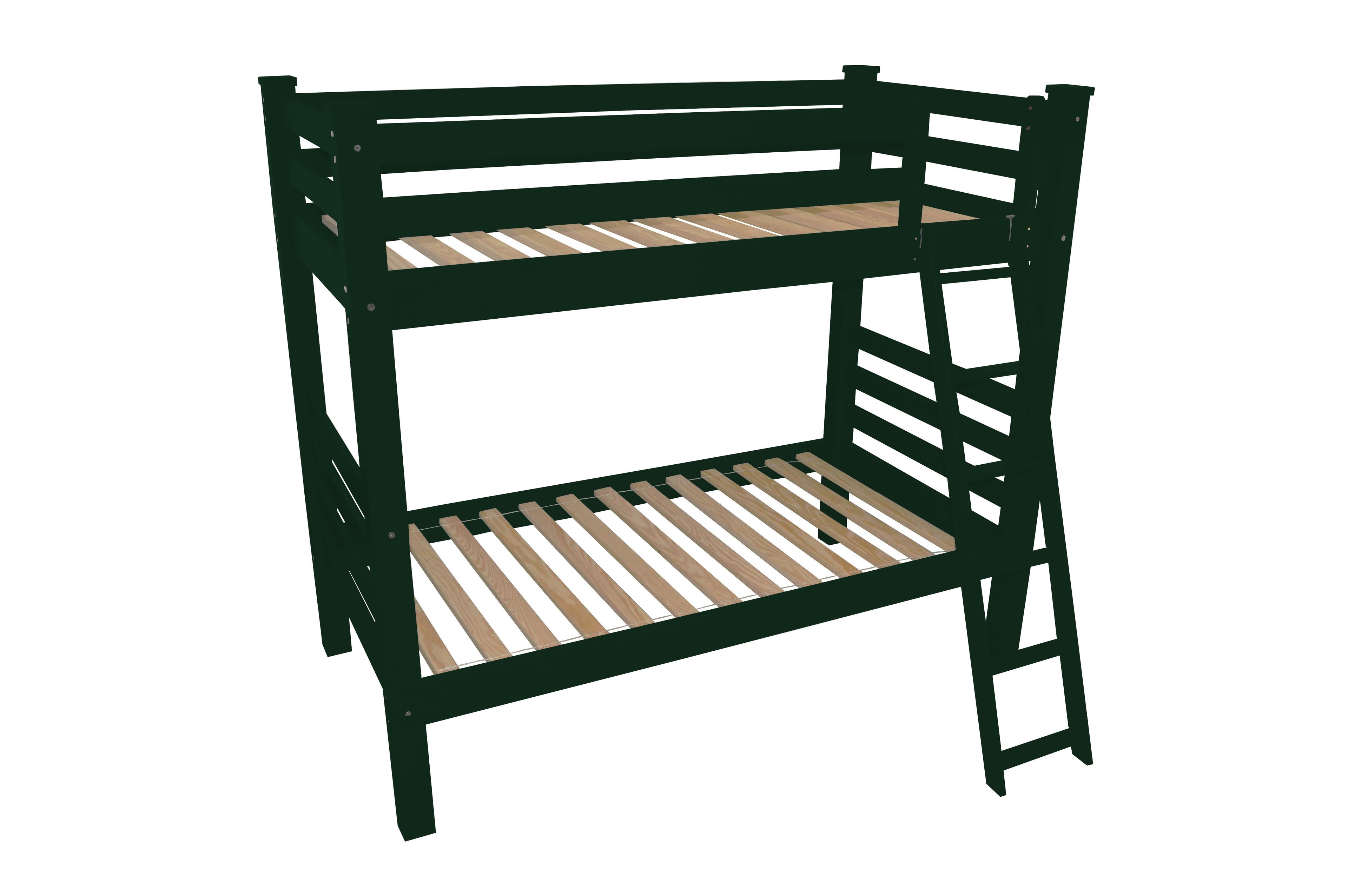 Green Full Traditional Solid Wood Bunk Bed