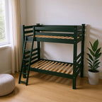Green Full Traditional Solid Wood Bunk Bed