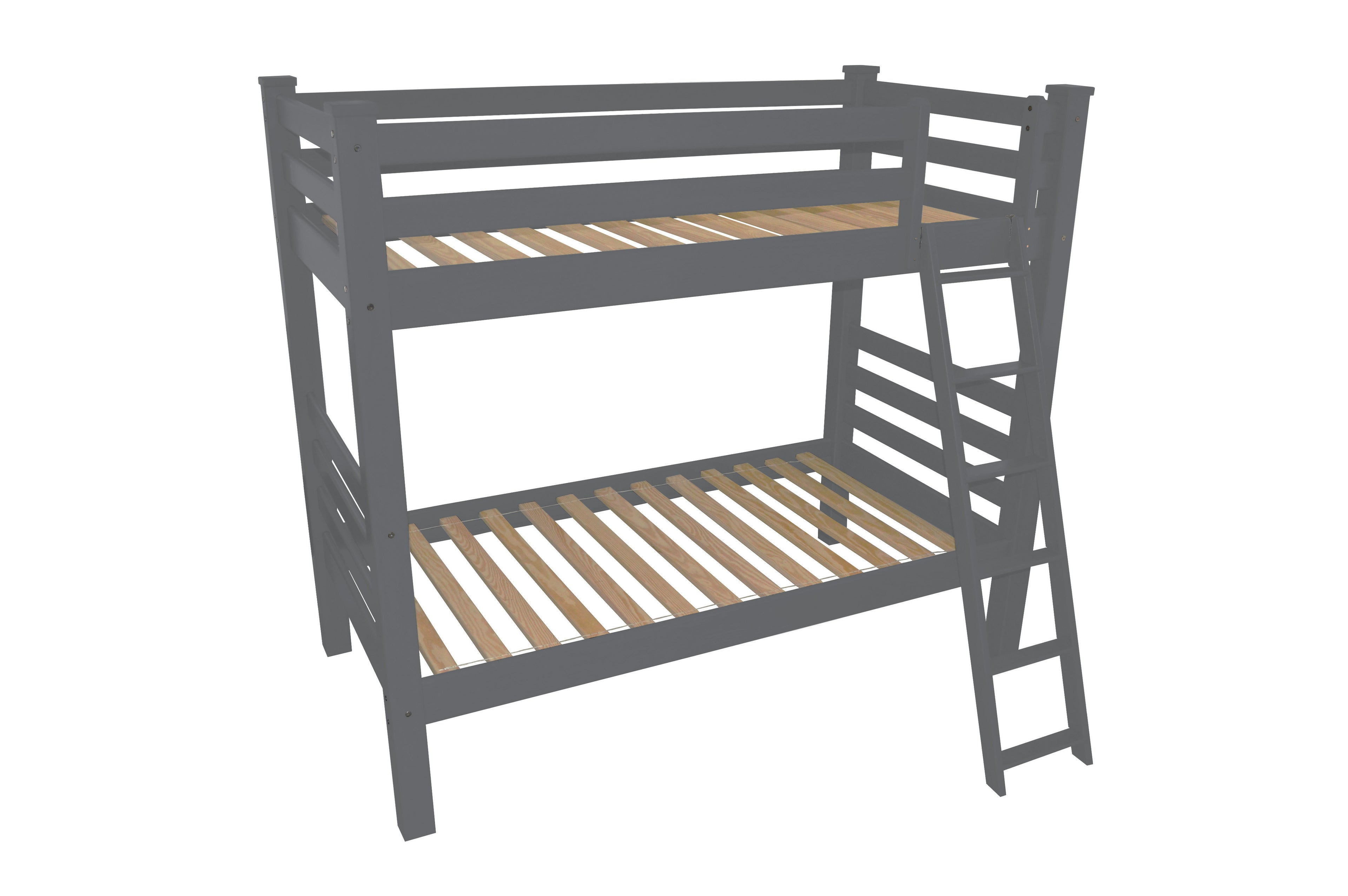 Gray Full Traditional Solid Wood Bunk Bed
