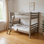 Gray Full Over Full Solid Wood Bunk Bed